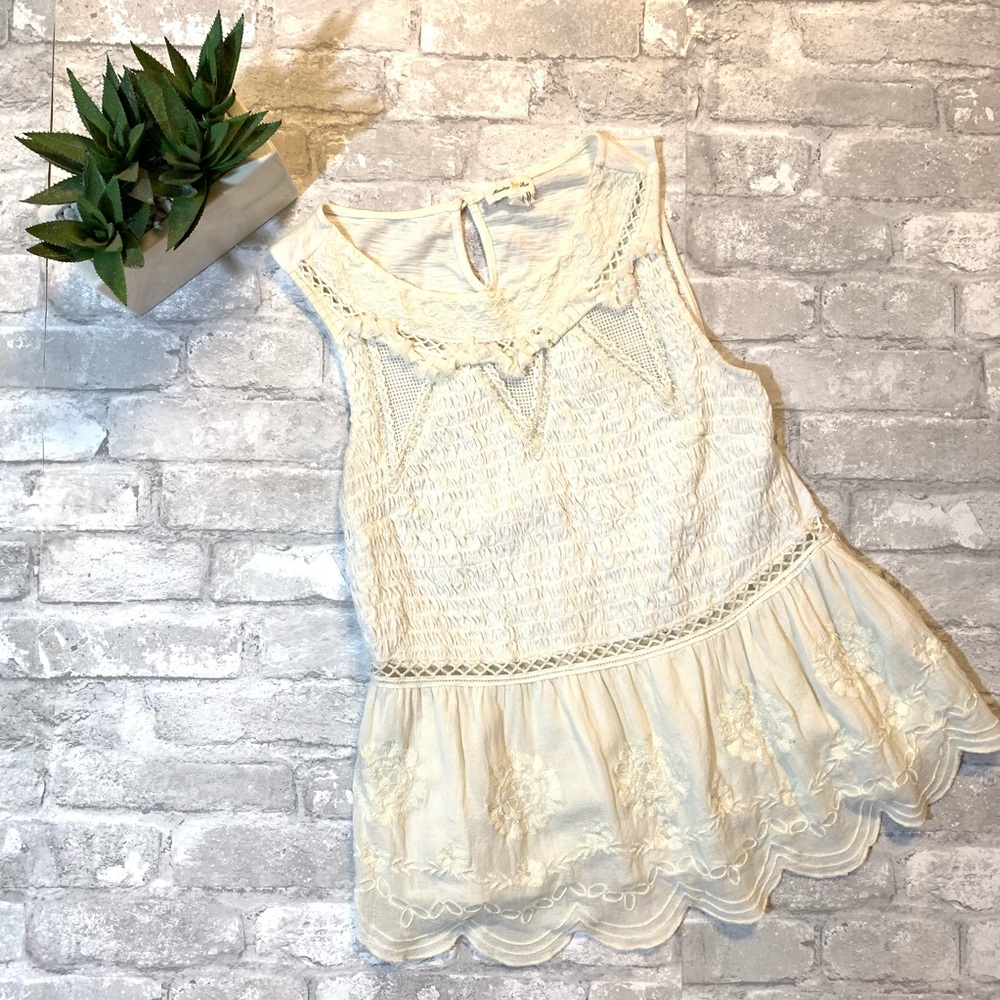 Anthropology Meadow Rue Sleeveless Ruffle Top